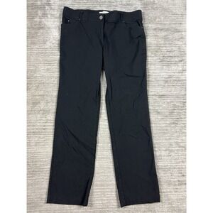 89th + Madison Pants Womens 16 Black Comfort Waist Rayon Blend Straight Leg